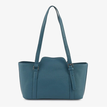 Blue Structured Shoulder Bag