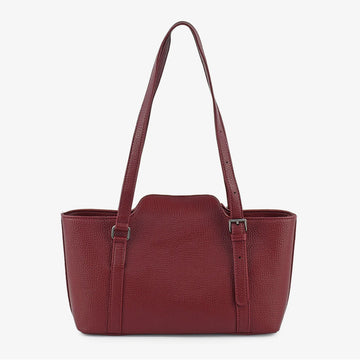 Red Structured Shoulder Bag