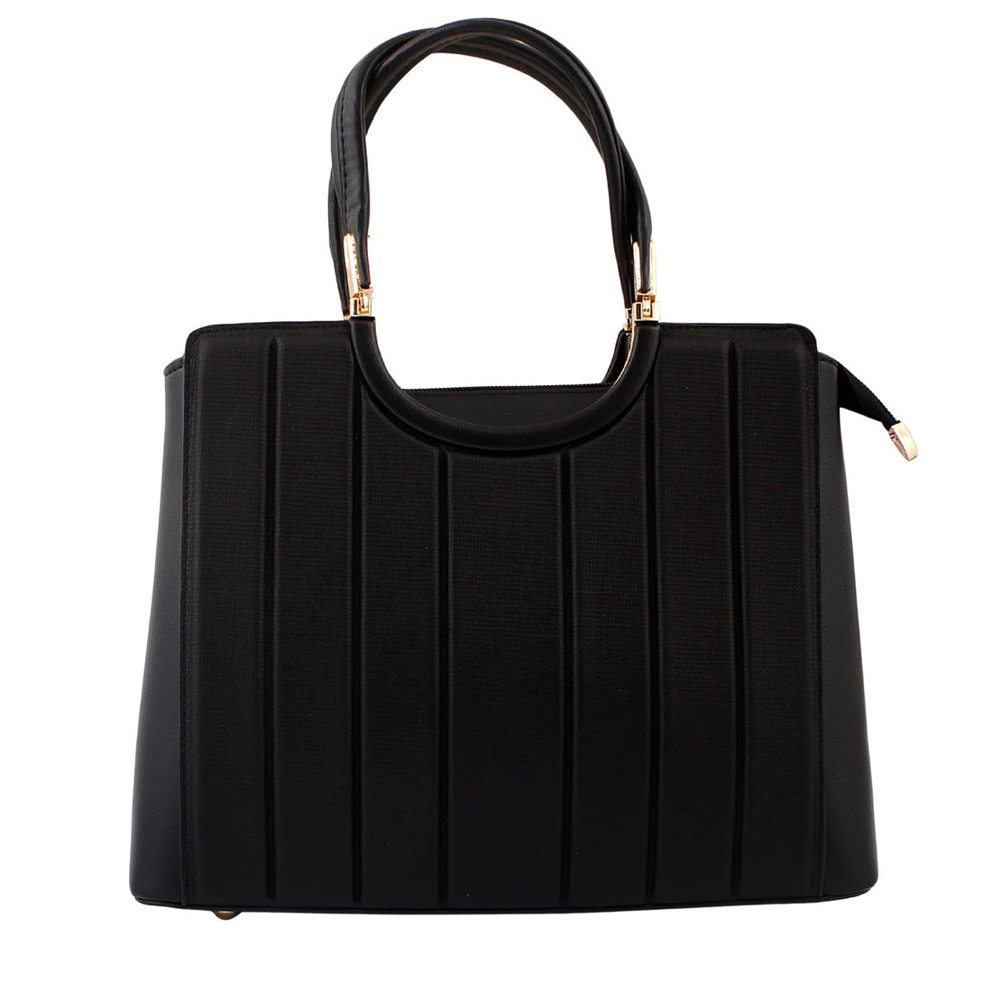 Black Top Handle Handbag with Shoulder Strap